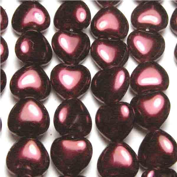 Dark Mauve 8MM Pearlized Heart