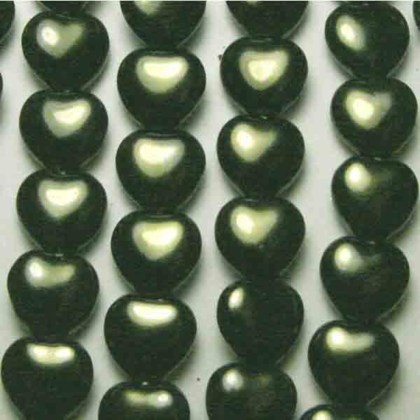 Dark Olive 8MM Pearlized Heart