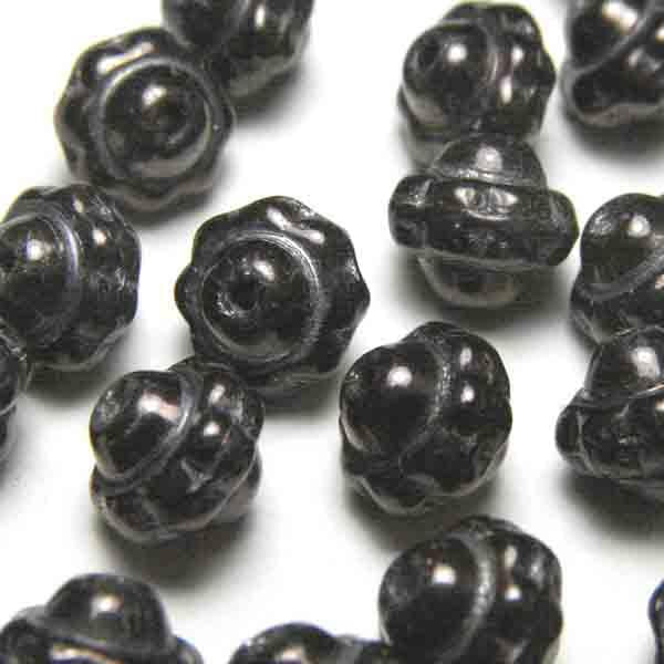 Dark Purple Iris 6X7MM Lantern Oval