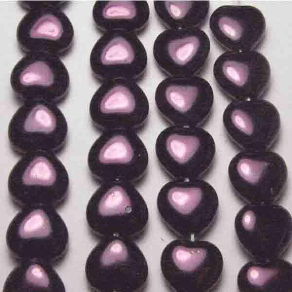 Dark Purplele 8MM Pearlized Heart