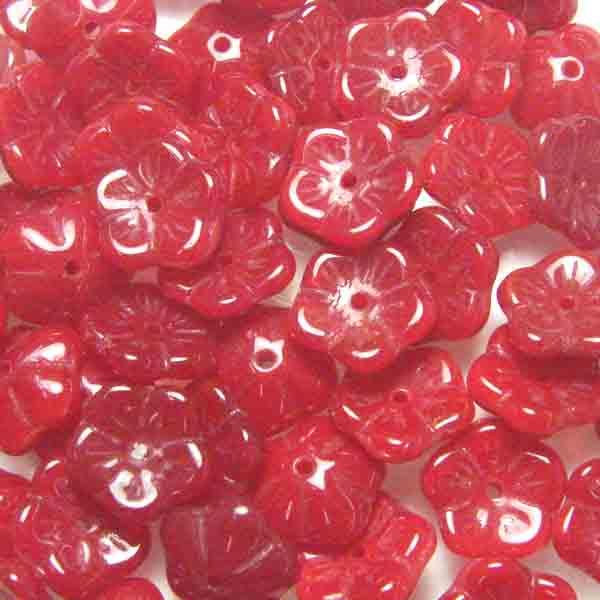 Dark Red 9X4MM 3-D Flower Blossom