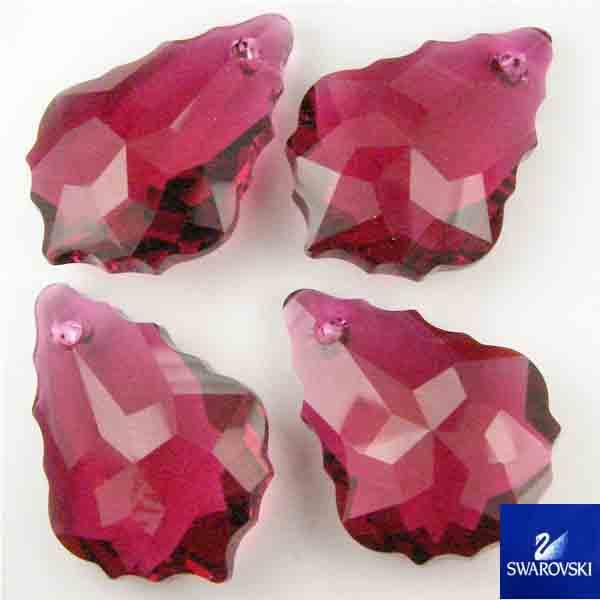 Dark Rose (Ruby) 16X11MM Scalloped Edge Flatback