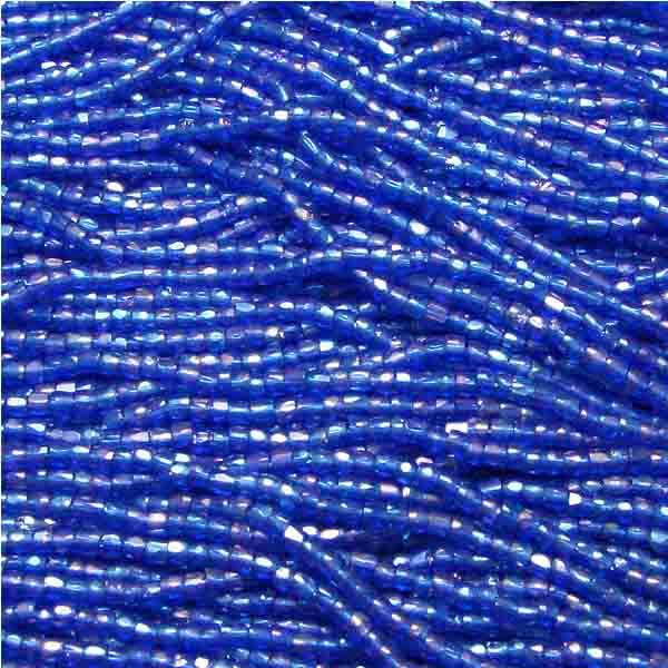 Dark Sapphire Ab 9/0 3 Cut Seed Bead