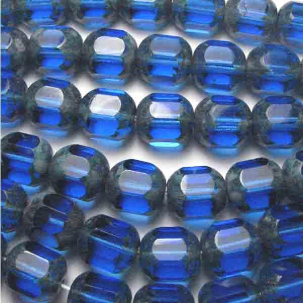 Dark Sapphire With Granite (Picasso) 10MM Window Bead