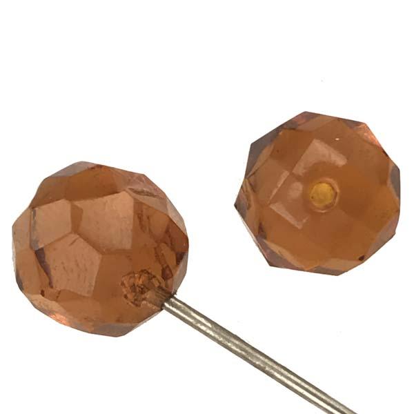 Dark Topaz 11MM Facetted Half Drilled Hatpin Topper