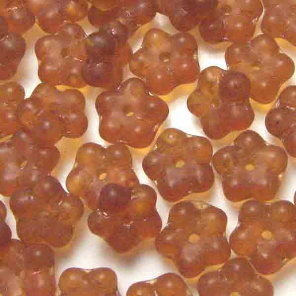 Dark Topaz 9X4MM Flower Rondelle