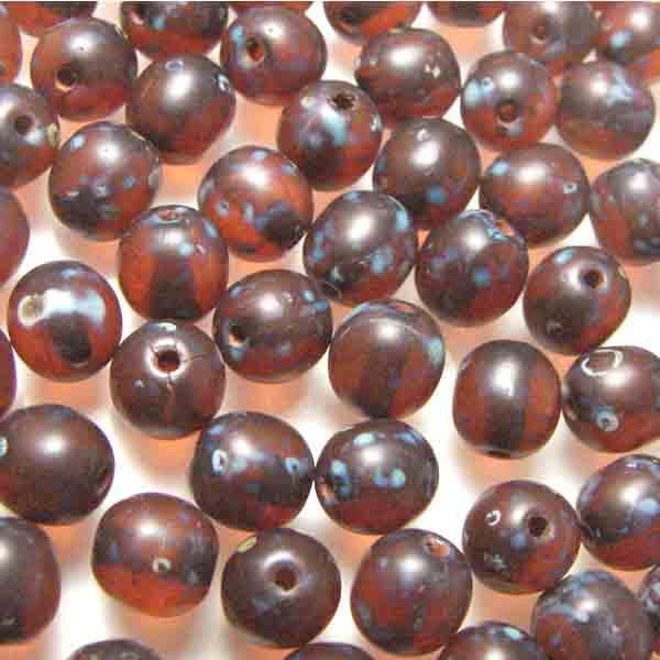 Dark Topaz with Light Blue Spots 6MM