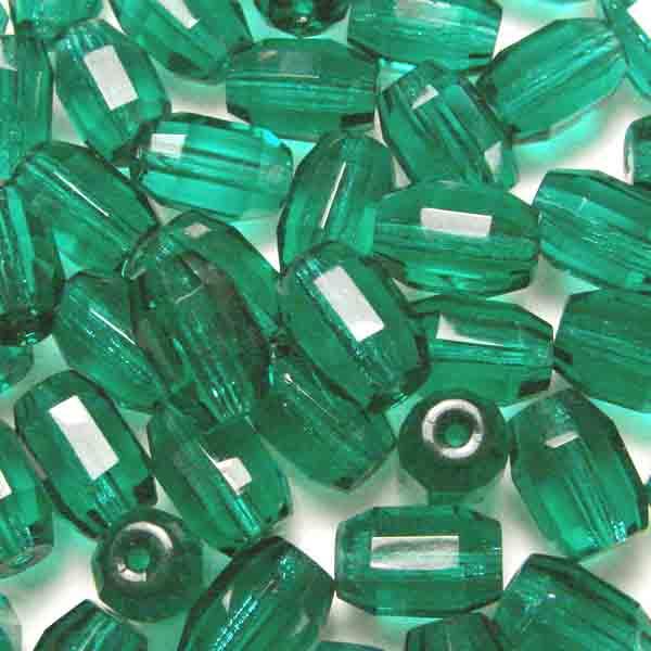Emerald 10x6MM Faceted Barrel Cylinder