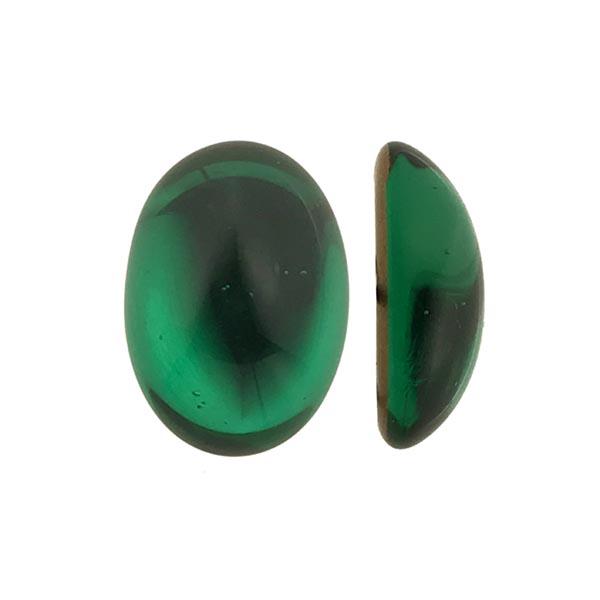 Emerald 10x8MM Foiled Back Cabochon
