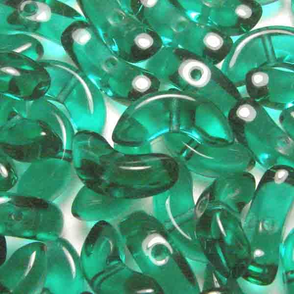 Emerald 14x6MM Wing Crescent Bead