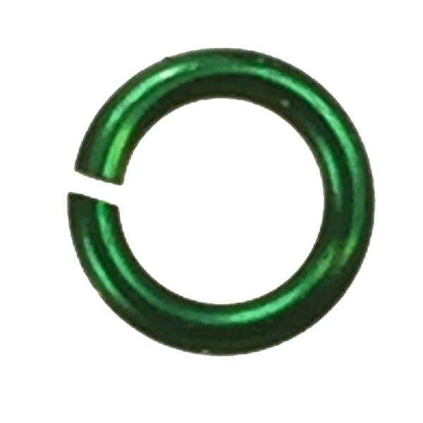 Emerald 18 gauge 6.5MM OD Open Anodized Aluminum Jump Ring