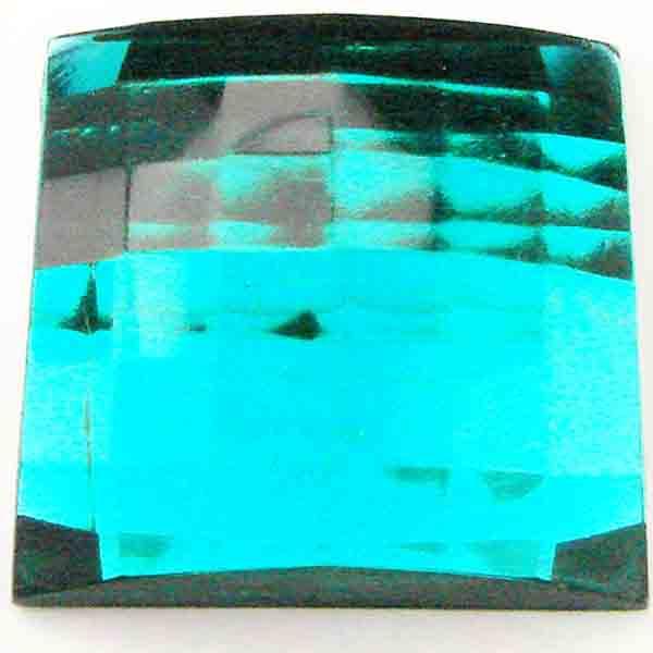 Emerald 25mm Square Plastic Faceted Mirrored Flatback Stone