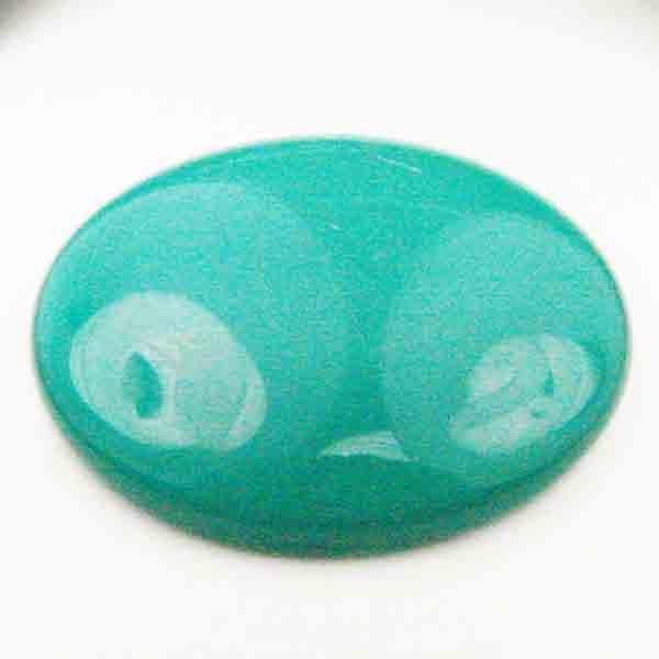 Emerald 28MM Pearly Plastic Vintage Cabochon