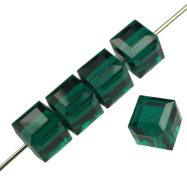 Emerald 6MM Cut Cube Swarovski