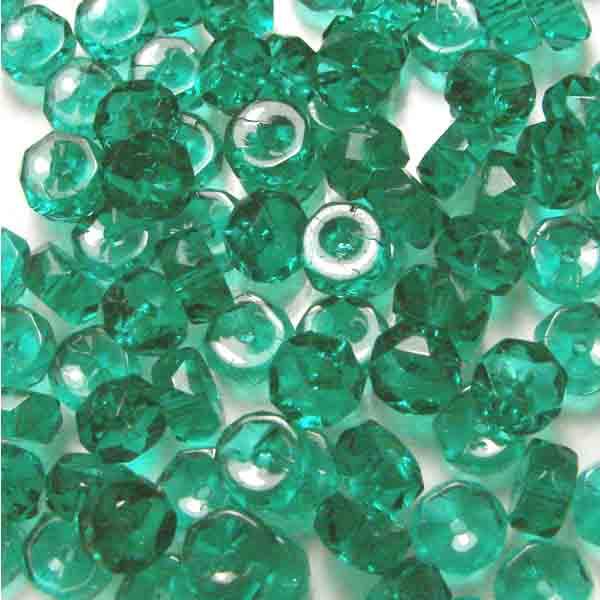 Emerald 6MM Disc Rondelle With Fire Polish Edge