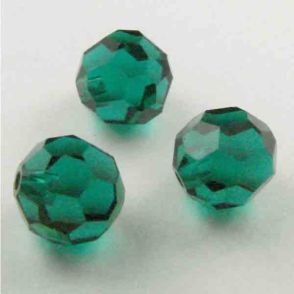 Emerald 6MM Machine Cut Half Drilled Hatpin Topper