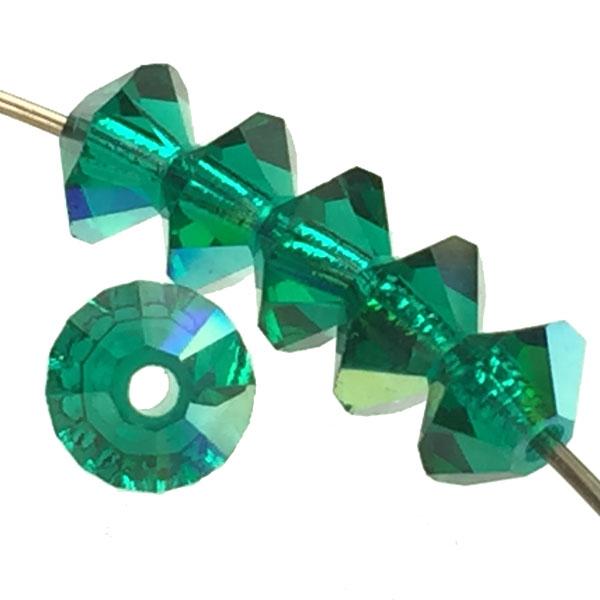 Emerald AB 3x5MM Spacer Machine Cut Crystal Bead