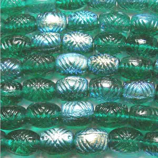 Emerald AB 9x7MM Textured Oval Barrel