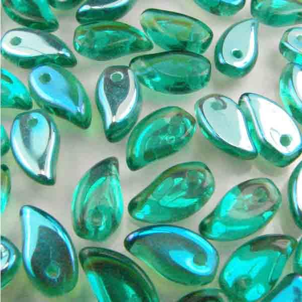 Emerald Ab 9X5MM Curled Leaf