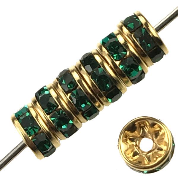 Emerald Gold 5MM Swarovski Rhinestone Rondelle