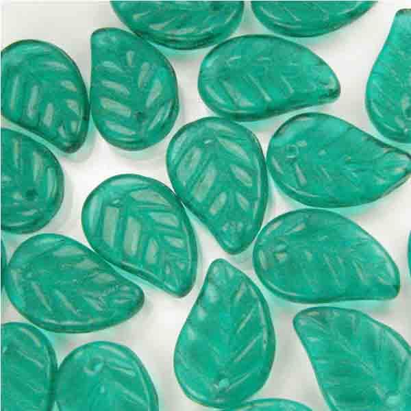 Emerald Leaf 14X9MM Front to Back Hole