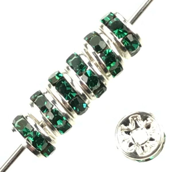 Emerald Silver 5MM Swarovski Rhinestone Rondelle