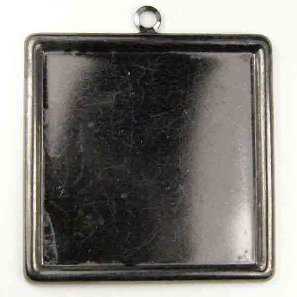Frame/Setting Gunmetal 25MM Square With Loop