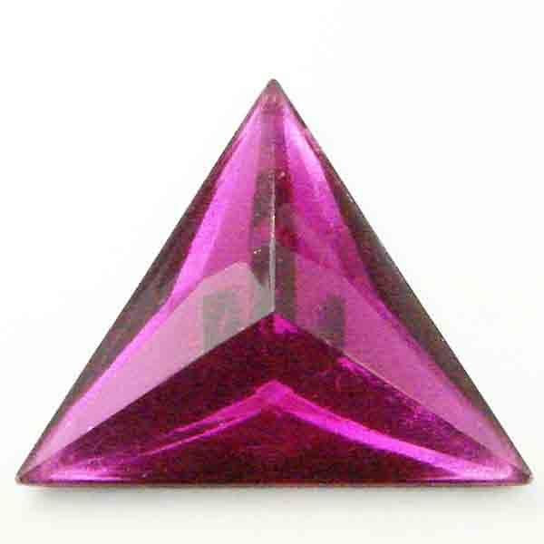 Fuchsia 25mm Triangle Plastic Faceted Mirrored Flatback Stone