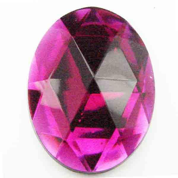 Fuchsia 40x30MM Table Cut Acrylic Cabochon