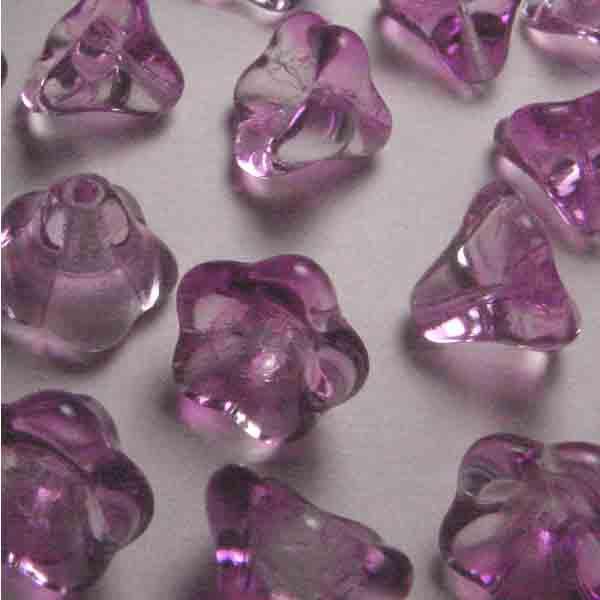 Fuchsia With Crystal 2 tone 10x12MM Bell Flower