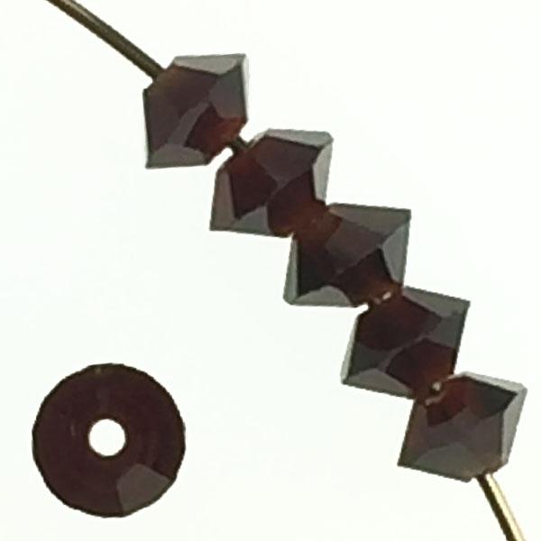 Garnet 5x3MM Flattened Bicone Machine Cut Spaecer Bead