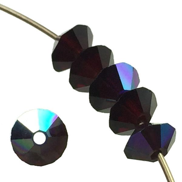 Garnet AB 3x5MM Spacer Machine Cut Crystal Bead