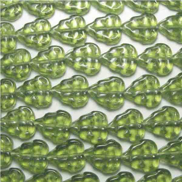 Glossy Olivine 11x9MM Leaf