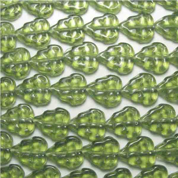 Glossy Olivine 10x9MM Leaf