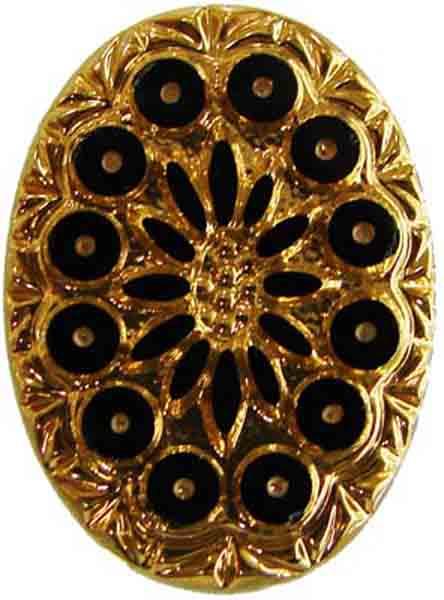 Gold 25X18MM with Jet Circles