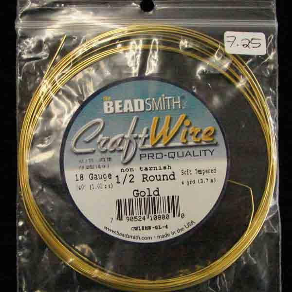 Gold Color 18 Gauge Half Round