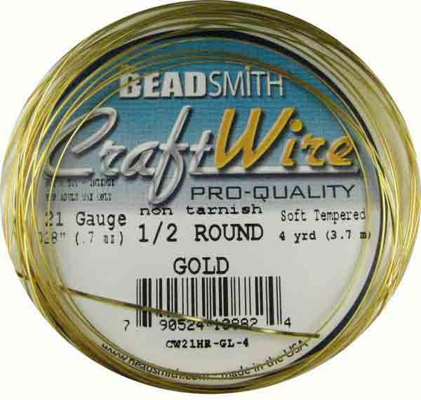 Gold Color 21 Gauge Half Round