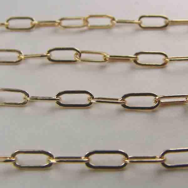 Gold Filled 5x2MM Flat Paperclip Drawn Cable Chain