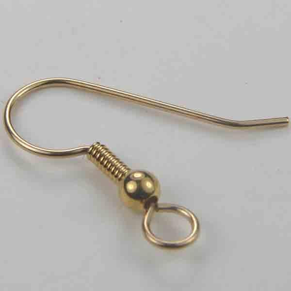 Gold Filled Earwire With Coil and 3MM Ball