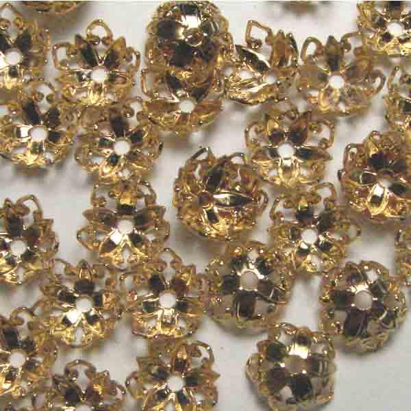 Gold Plate 10MM Open Floral Filigree Bead Cap