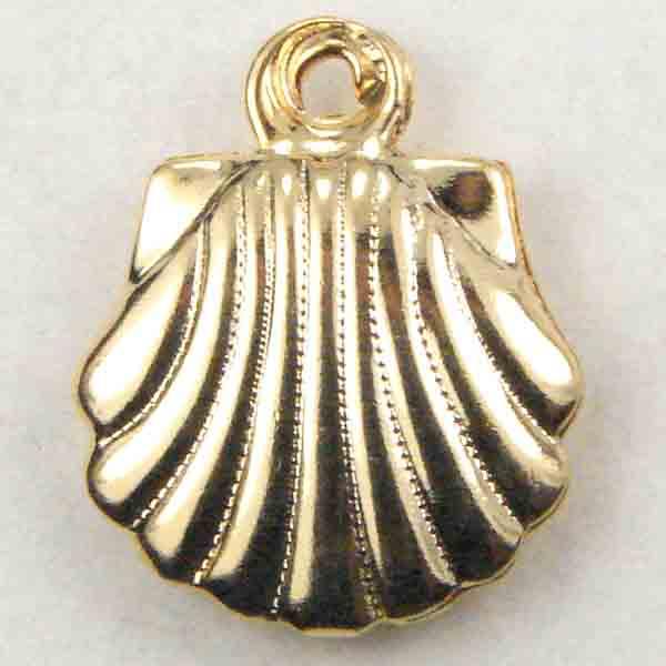 Gold Plate 10MM Scalloped 3-D Shell