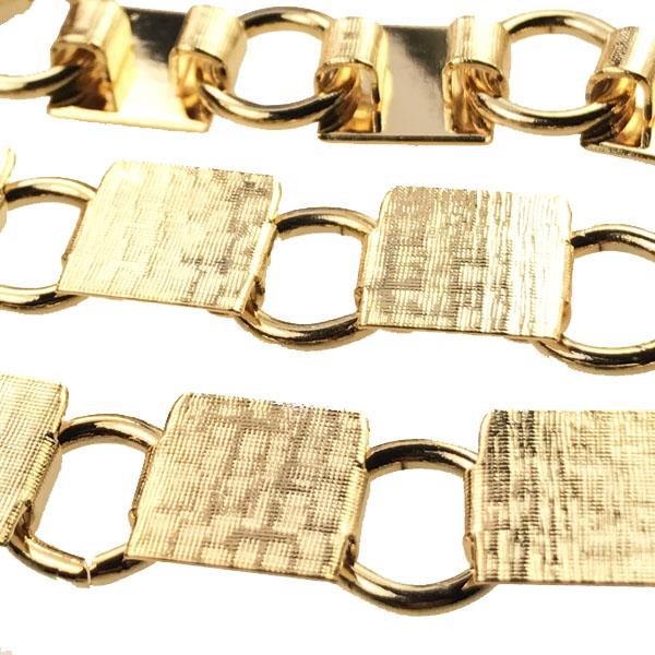 Gold Plate 10MM Square Chain With 9MM 16 Gauge Ring