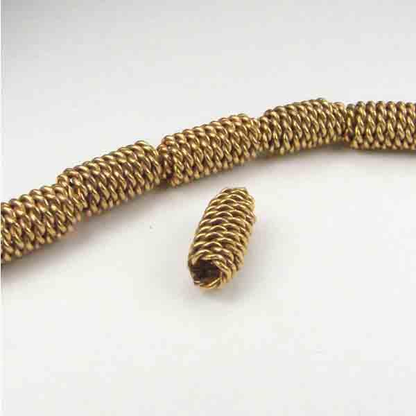 Gold Plate 10x5MM African Handformed Twisted Wire Oval