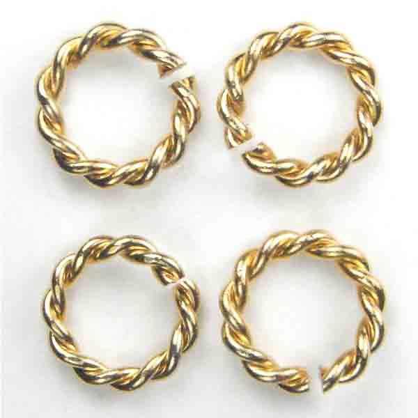 Gold Plate 11MM Aprox. 14 Gauge Twisted Jump Ring
