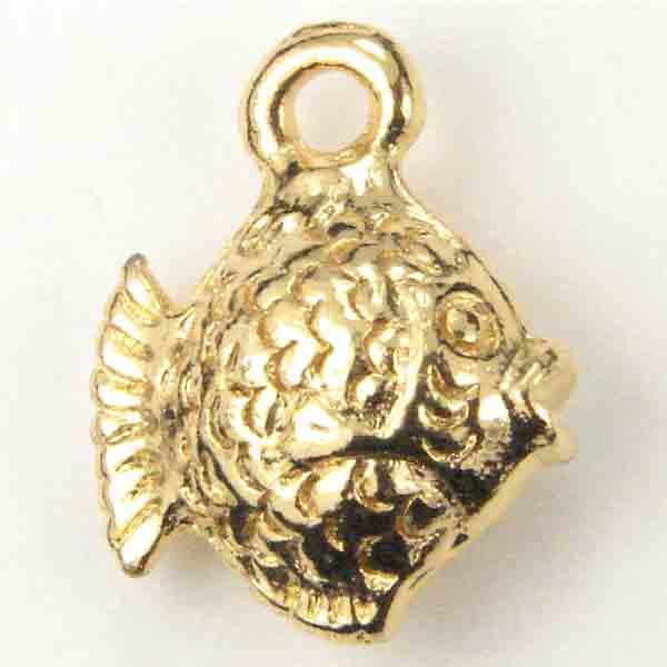 Gold Plate 11MM Cast 3-D Tropical Fish
