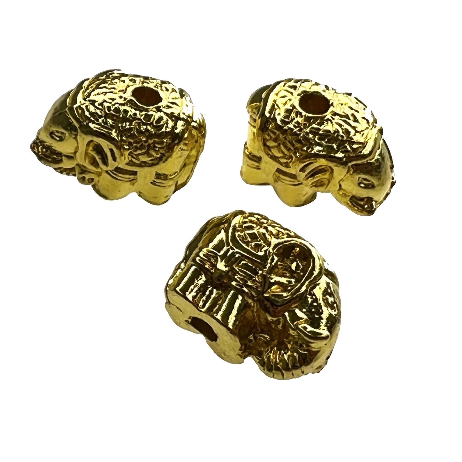 Gold Plate 11x12MM Elephant Bead