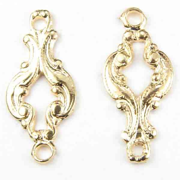 Gold Plate 11x7MM Stamped Openwork Connector