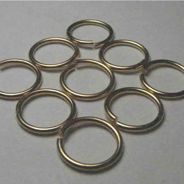 Gold Plate 12MM 18 gauge Round Jump Ring