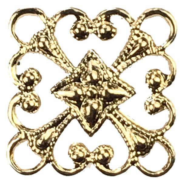 Gold Plate 12MM Diamond Filigree