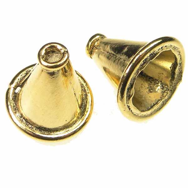 Gold Plate 12x12MM Decorated Cone